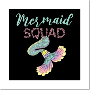 Mermaid Squad Gift Mermaid Birthday Lovers Gift Posters and Art